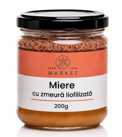 Miere cu zmeură liofilizată, 200 g, Bio-Market