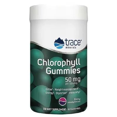 TRACE MINERALS CLOROFILA CU AROMA DE COACAZE 60 TABLETE GUMATE