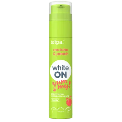 Pasta de dinti cu aroma de matcha si piersica White On Yummy, 60g, Tolpa