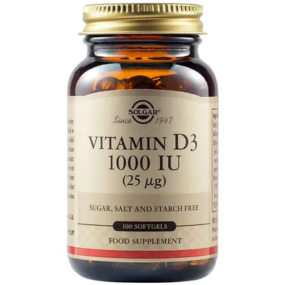Vitamina D3 1000UI, 100 capsule, Solgar