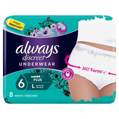 Lenjerie incontinenta urinara Discreet L, 8 bucati, Always