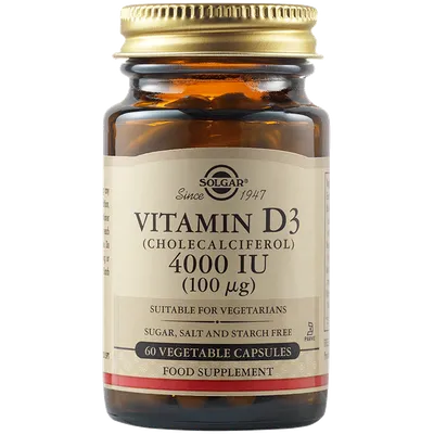 Vitamina D3 4000UI, 60 capsule, Solgar