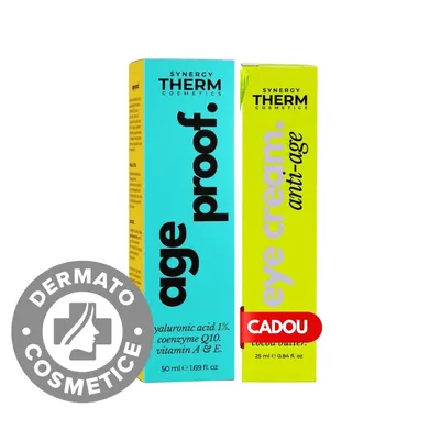 Pachet Crema de fata anti-age 50ml + Crema de ochi anti-age 25ml, Synergy Therm