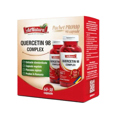 Pachet Complex Quercetin 98, 60 + 30 capsule, AdNatura