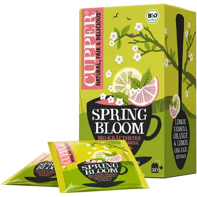 Ceai cu verbina de lamaie si coaja de portocala Spring Bloom, 20 plicuri, Cupper