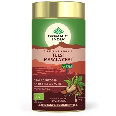 ORGANIC INDIA CEAI ADAPTOGEN TULSI MASALA CHAI BIO 100G