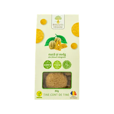 Biscuiti vegani cu nuca si ovaz, 80g, Govinda
