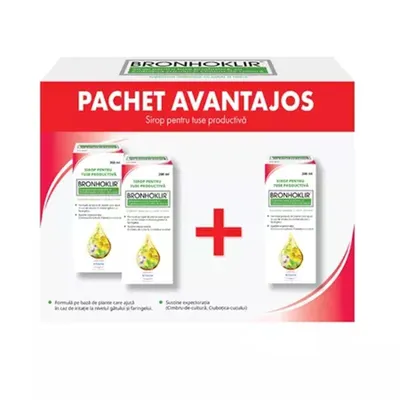BRONHOKLIR SIROP TUSE PRODUCTIVA 200ML 2+1 PACHET