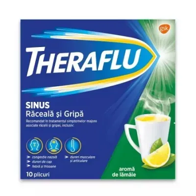 Theraflu Sinus raceala si gripa, 650mg/10mg, Gsk