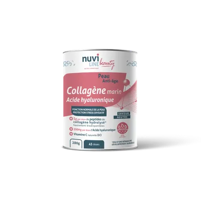 Colagen marin cu acid hialuronic si vitamina C naturala, 280g, Nuviline
