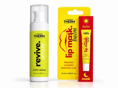 Serum Revive Retinal 0.05%, 30 ml + Balsam-Mască pentru Buze Lip Mask, 15 ml, Synergy Therm