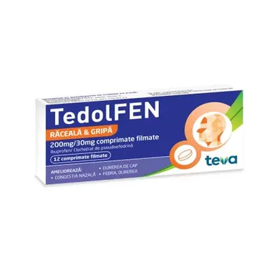 TEDOLFEN 200MG/30MG X 12 COMPRIMATE FILMATE