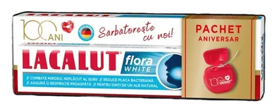 LACALUT PASTA DINTI FLORA WHITENING X 75ML+ ATA DENTARA