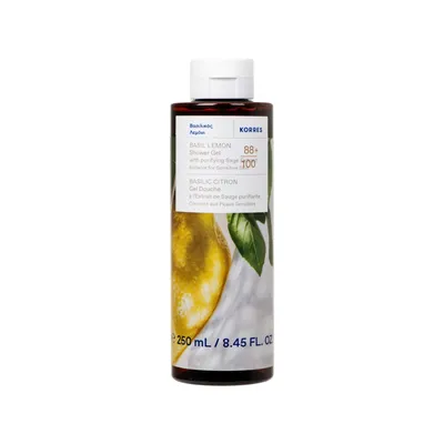 Dublura Gel de dus Basil Lemon, 250ml, Korres