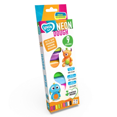 Set plastilina Lovin Neon Dough, 9 x15g, Oktoclay