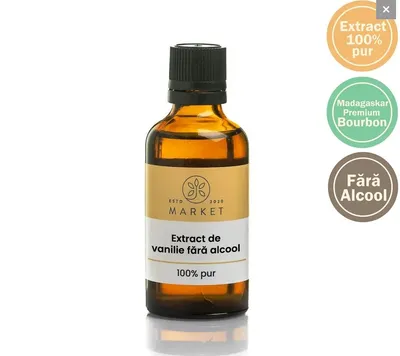 Extract Pur de Vanilie de Bourbon fără Alcool, 50 ml, Bio-Market