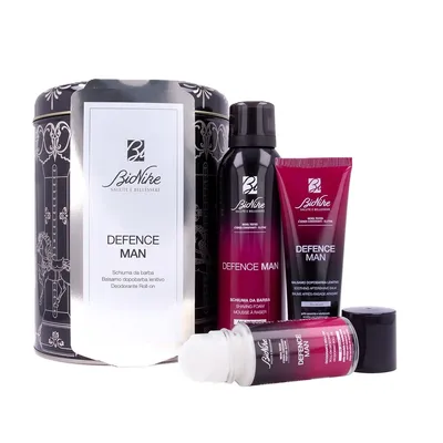 Pachet spuma de barbierit 200 ml + balsam calmant după barbierit 75 ml + deodorant roll-on 50 ml Defence man, Bionike