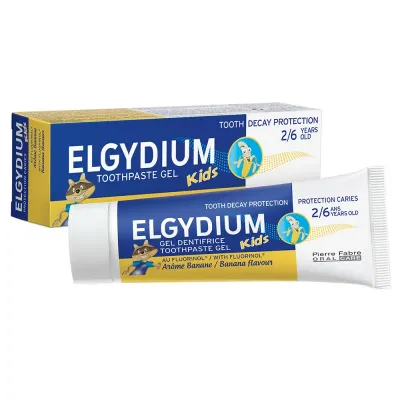 Elgydium Pasta Dinti Kids cu aroma de banane, 50 ml, Pierre Fabre