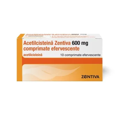 ACETILCISTEINA 600MG 10 COMPRIMATE EFERVESCENTE ZENTIVA