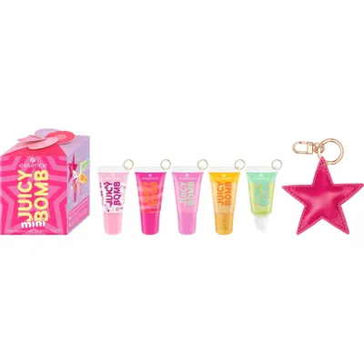 Set mini de luciu de buze 01 Holiday Happiness Jucy Bomb, 1 bucata, Essence