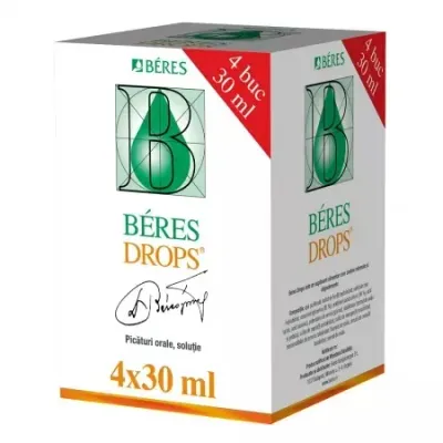 Beres Drops picaturi orale solutie, 4 flacoane x 30 ml, Beres Pharmaceuticals