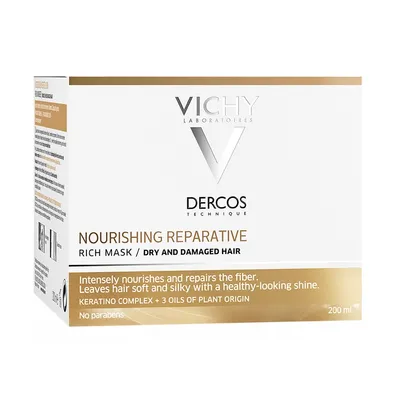 Masca nutrireparatoare pentru par uscat si degradat Dercos, 200 ml, Vichy