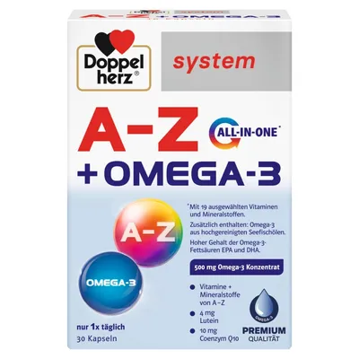 DOPPELHERZ SYSTEM A Z + OMEGA 3 30 CAPSULE