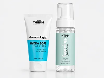 Hydra Soft crema hidratatanta lejera, 50ml + Spuma de curatare fata mini, 100ml, Synergy Therm