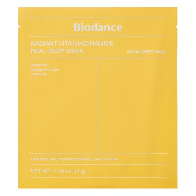 Masca pentru luminozitate Radiant Vita Niacinamide, 34 g, Biodance