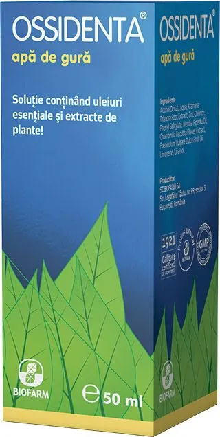 Apa de gura Ossidenta, 50ml, Biofarm