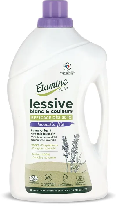 Detergent bio pentru rufe albe si colorate cu parfum de lavanda, 1000ml, Etamine