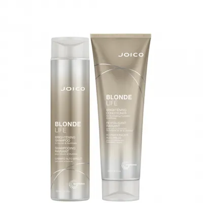 Pachet Sampon pentru parul blond 300 ml + Balsam pentru parul blond 250 ml Blonde Life Brightening, Joico
