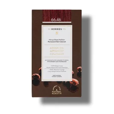 Vopsea de par Argan Oil 66.46 Intense Burgundy Red, 50ml, Korres