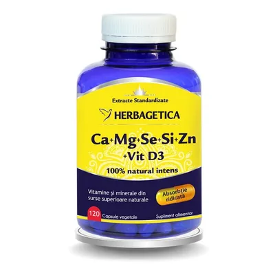 CA+MG+SE+SI+ZN ORGANICE CU D3 120 CAPSULE HERBAGETICA
