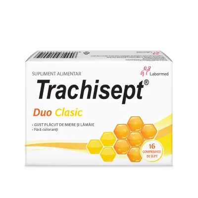 Trachisept Duo Clasic, 16 comprimate de supt, Labormed