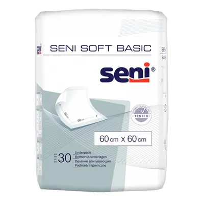Aleze de protecție Soft Basic, 60x60 cm, 30 bucăți, Seni