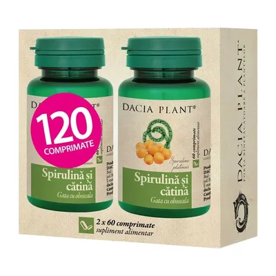 SPIRULINA SI CATINA 120 COMPRIMATE (2X60) DACIA PLANT