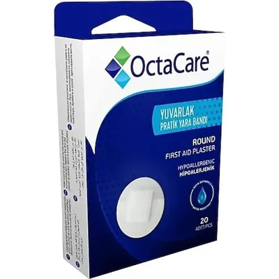 Plasturi pentru prim ajutor rotunzi, 20 bucati, Octacare