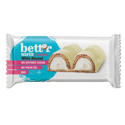 Napolitana cu umplutura de crema de cocos si migdala alba eco, 33 g, Bettr