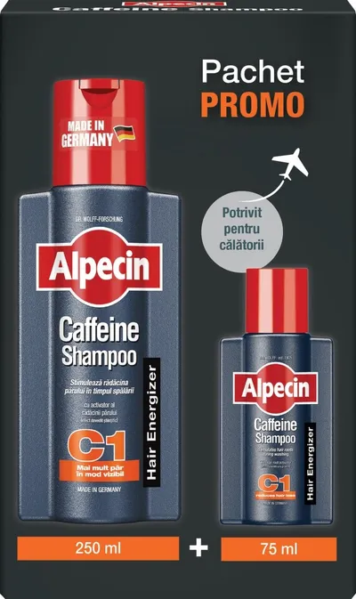 ALPECIN SAMPON CU CAFEINA C1 250ML+ ALPECIN SAMPON CU CAFEINA C1 75ML