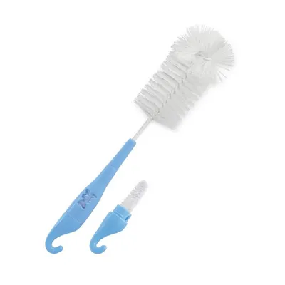Perie de curatat biberoane tetine si cani Blue & Green, 1 bucata, Lorelli