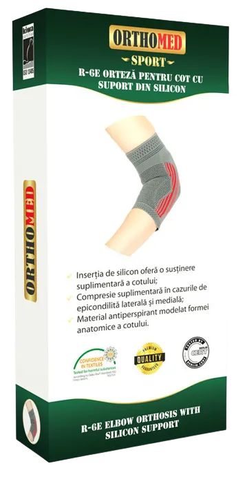 Orteza pentru cot cu suport din silicon M, 1 bucata, Orthomed