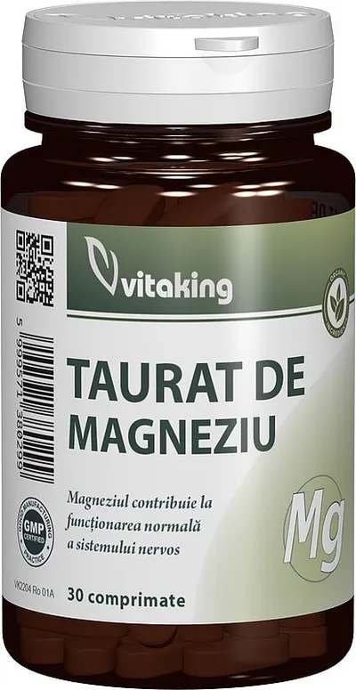 Taurat de magneziu, 30 comprimate, Vitaking