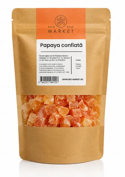 Papaya confiată, 250 g, Bio-Market