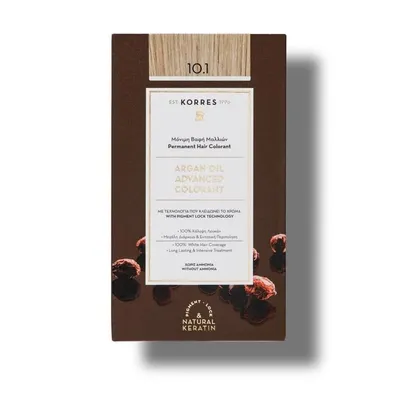 Vopsea de par Argan Oil 10.1 Platinum Ash Blonde, 50ml, Korres