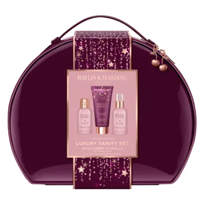 Set cadou în portfard Wild Cherry & Vanilla, 3 piese, Baylis & Harding