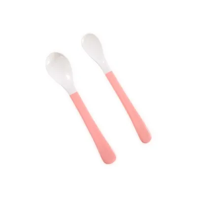 Set lingurite cu varf moale pentru +6 luni roz, 2 bucati, Lorelli