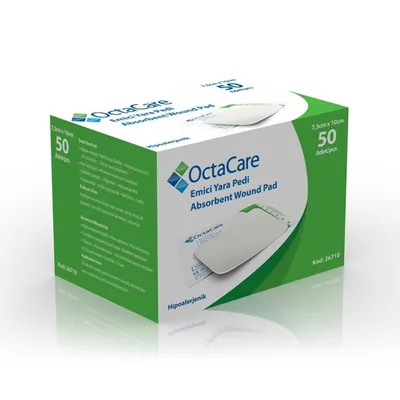 Pansament absorbant steril pentru răni, 7,5 x 10 cm, 50 bucăți, OctaCare
