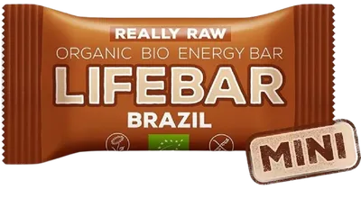 Baton energizant cu nuci braziliene raw Lifebar Bio, 25g, Lifefood