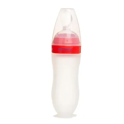 Biberon din silicon cu lingurita 7509, 120ml, Bebe D' Or